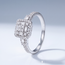 14 Karaat Witgouden Cluster Ring met Baguette Diamant