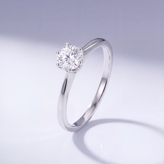 Witgouden Solitair Ring met Diamant
