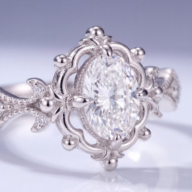 14 Karaat Witgouden Vintage Topaas Ring