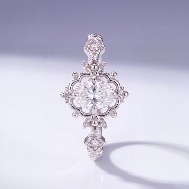 14 Karaat Witgouden Vintage Topaas Ring