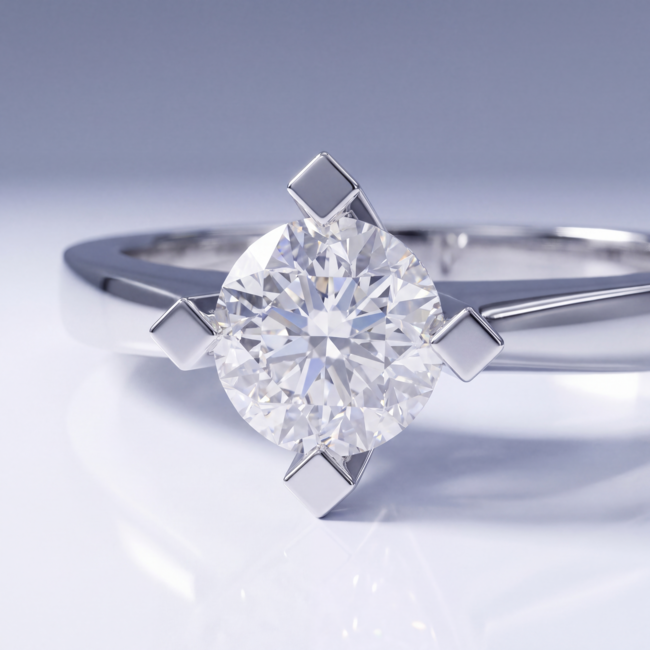 14 Karaat Witgouden Ring met Briljant