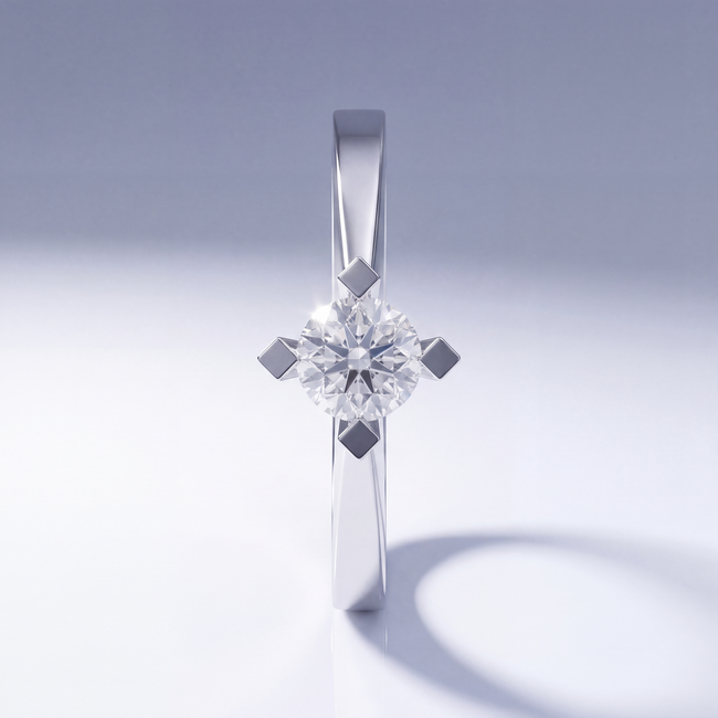 14 Karaat Witgouden Ring met Briljant