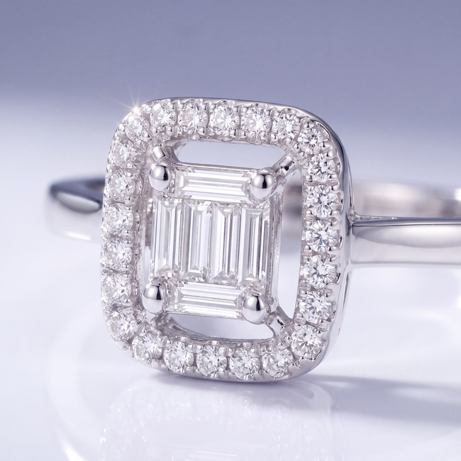 14 Karaat Witgouden Subtiele Verlovingsring Diamant