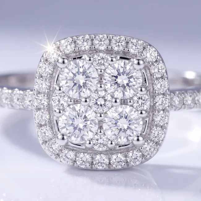 14 Karaat Witgouden Ring met Briljanten