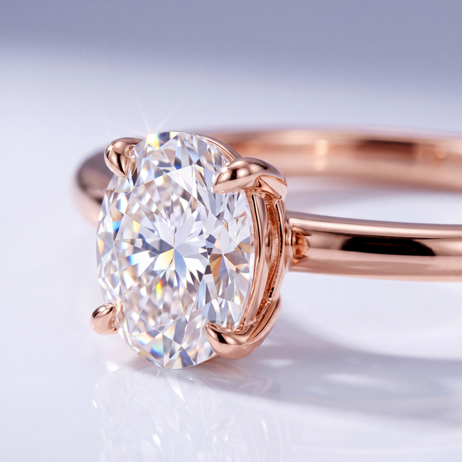 14 Karaat Rosegouden Ring met Diamant