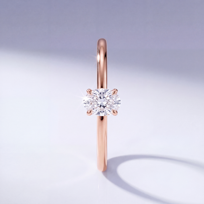 14 Karaat Rosegouden Ring met Diamant