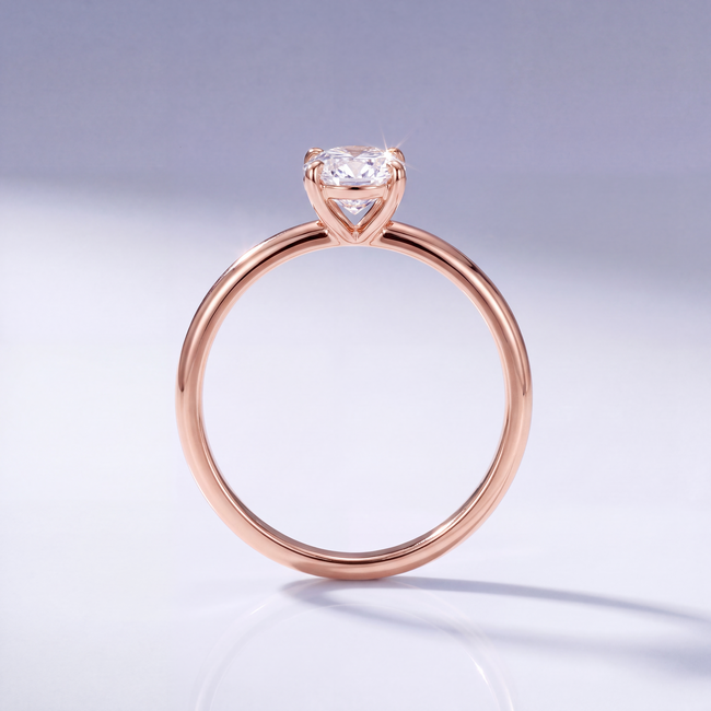 14 Karaat Rosegouden Ring met Diamant