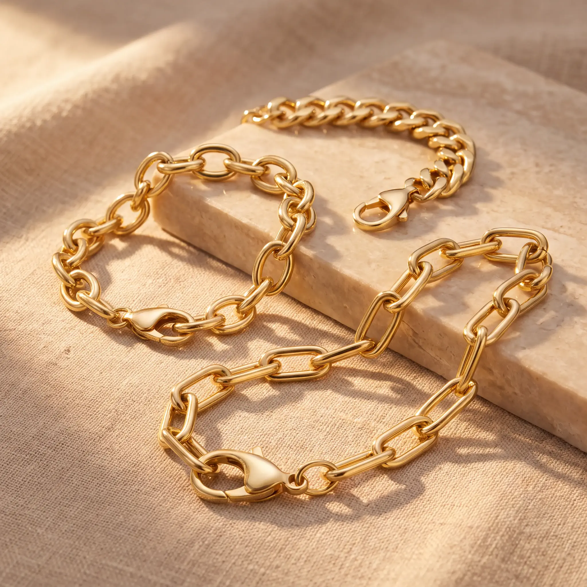 Gouden schakelarmband
