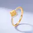 Roodgouden piramide ring 22 karaat met zirkonia