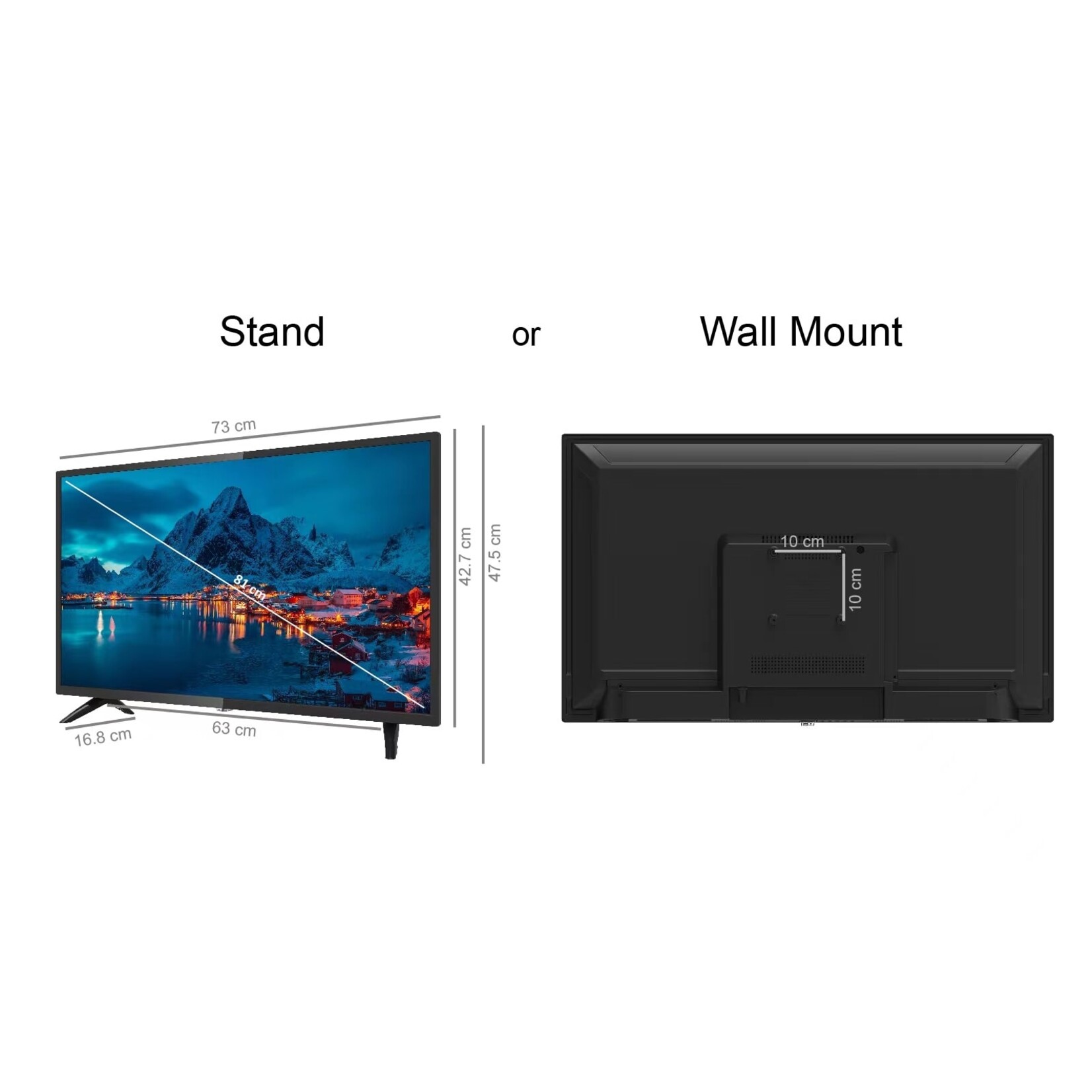 HKC HKC 32F1D LED-tv 32 inch (HD, Triple Tuner, CI+, 3x HDMI, USB)