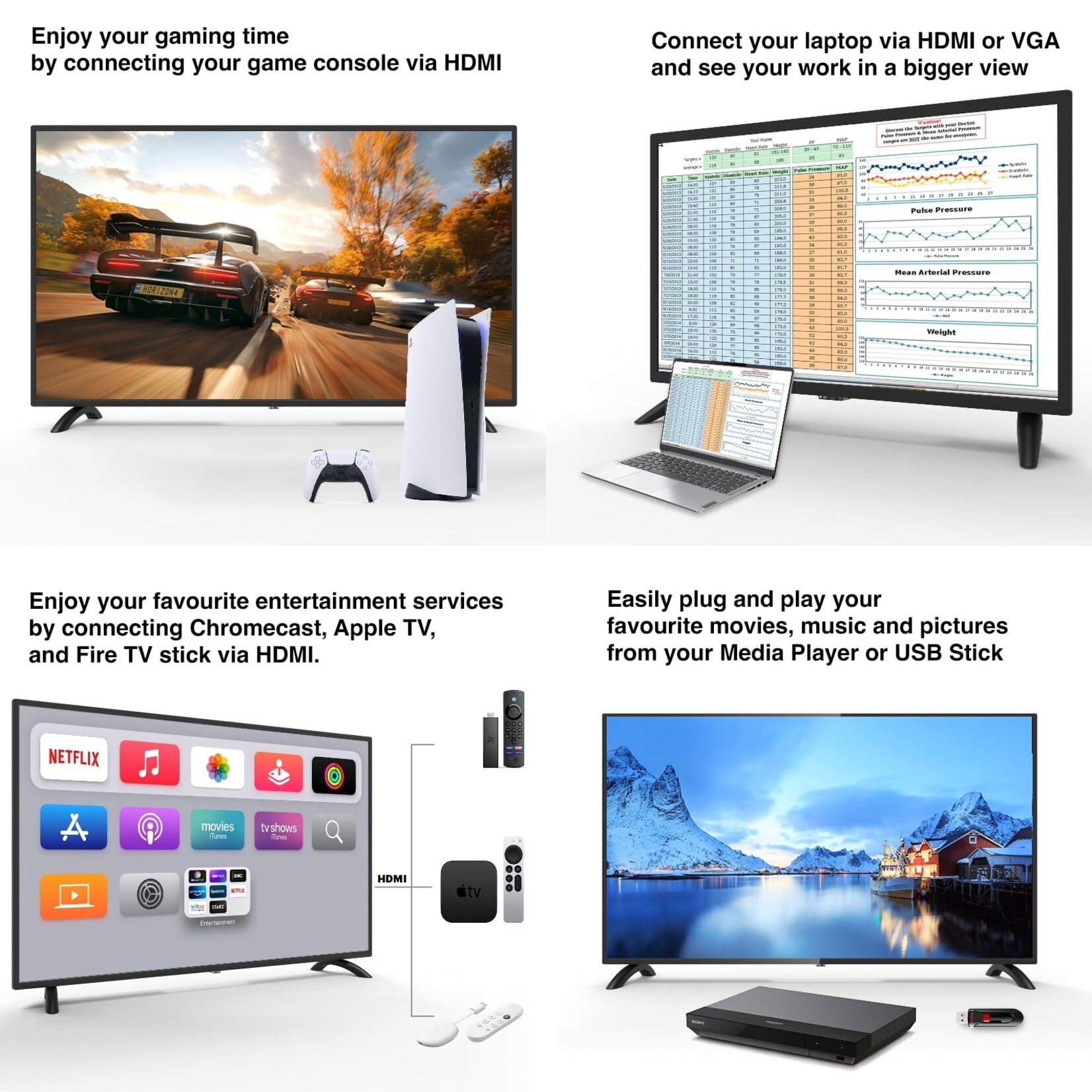 HKC HKC 43F1 LED-tv 43 inch (Full HD, Triple Tuner, CI+, 2x HDMI, USB)