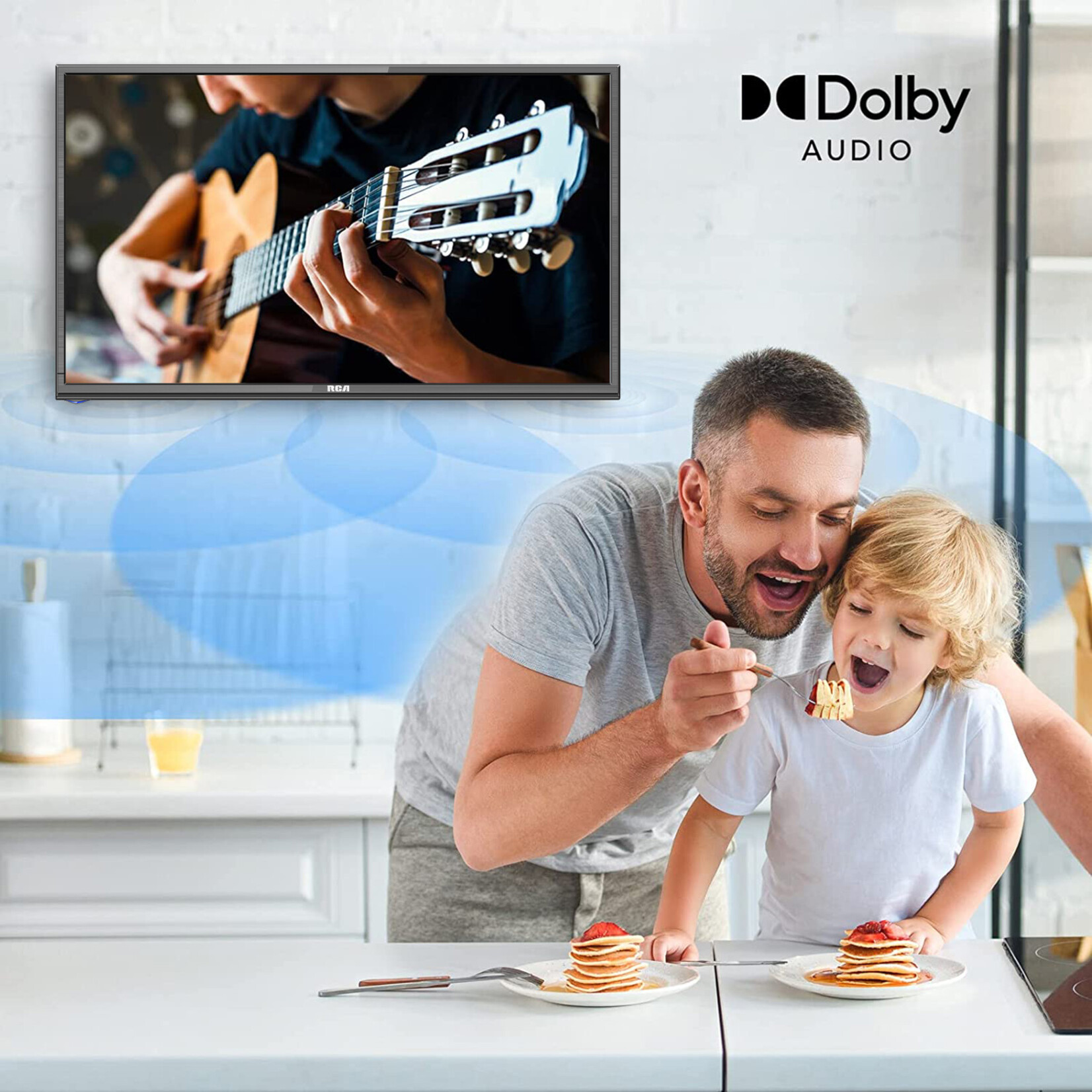 RCA RCA iRB22H3C TV 22 pouces (TV 55 cm), pour camping-cars et caravanes Adaptateur voiture 12V, Dolby Audio, triple tuner DVB-C/T2/S2, connexion PC VGA, HDMI, USB, sortie audio numérique, y compris mode hôtel