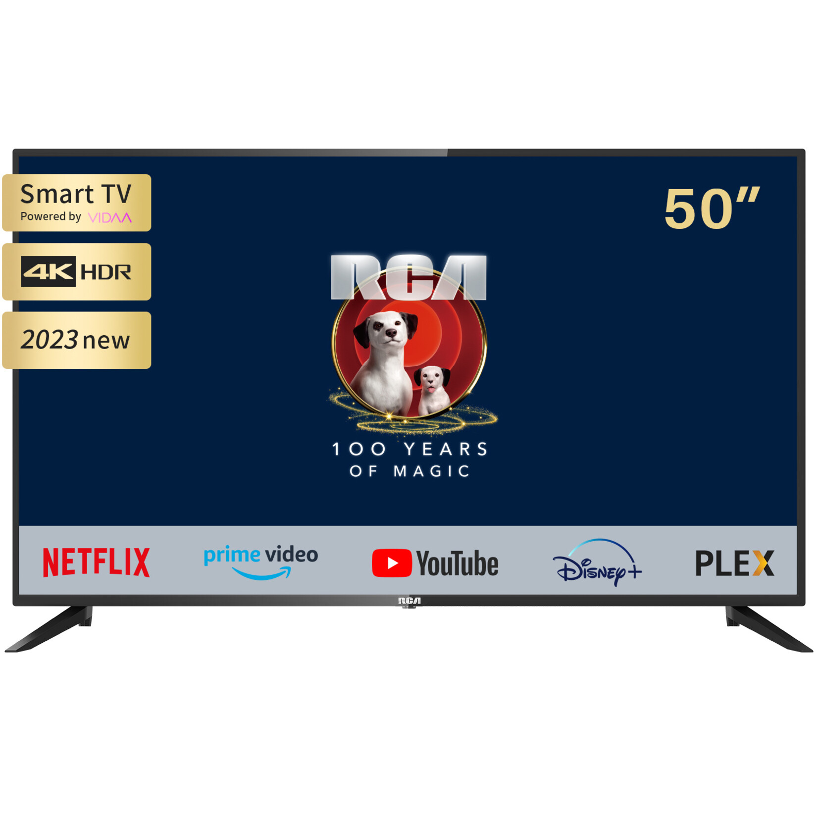 RCA iRV50U3 4K TV 50 inch (127 cm) Smart TV met HDR, Netflix, Prime Video, Rakuten TV, DAZN, Disney+, Youtube, UVM, Wifi, Voice Control, Triple Tuner DVB-T2 / S2 / C, Dolby