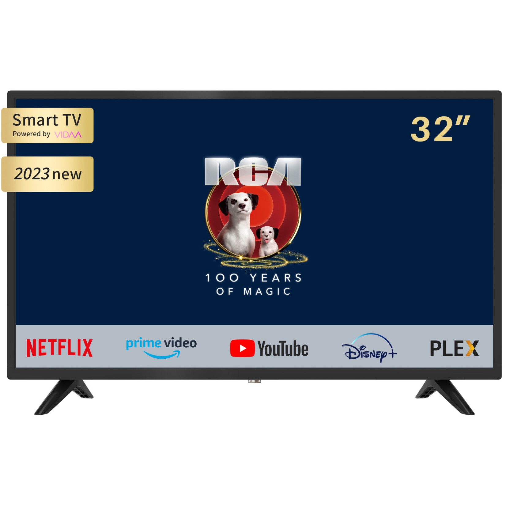 RCA RCA TV iRV32H3 Smart TV da 32 pollici (80 cm) con Netflix, Prime Video, Rakuten TV, DAZN, Disney+, Youtube, UVM, Wifi, triplo sintonizzatore DVB-T2/S2/C, Dolby Audio