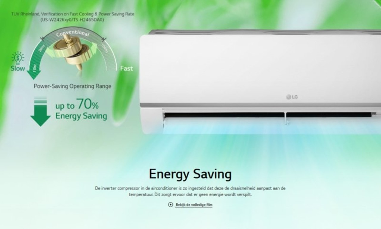 LG LG inverter smart split-unit 3,5 KW met warmtepomp LG LG inverter smart split-unit 3,5 KW met warmtepomp