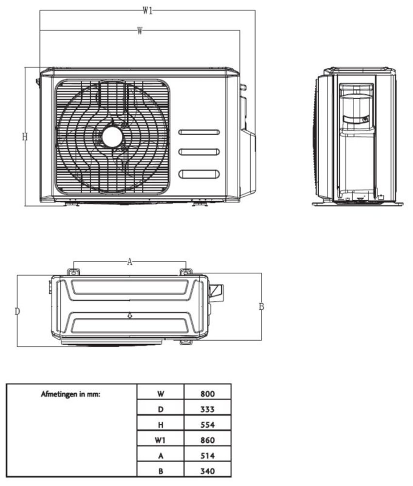 Maxicool CHIGO Duo inverter R32 set 2,5 + 35 KW