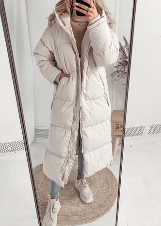 MAXI PUFFER COAT BEIGE MAXI PUFFER COAT BEIGE