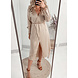 SATIN BLOUSE DRESS BEIGE SATIN BLOUSE DRESS BEIGE