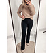 RIBBED FLARED PANTS BLACK RIBBED FLARED PANTS BLACK