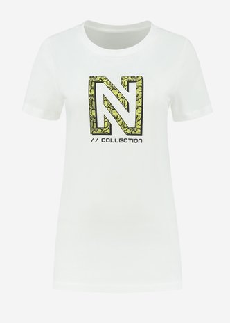 Store Nikkie Nikkie T Shirt Wit NIKKIE SNAKEY N LOGO T SHIRT WHITE