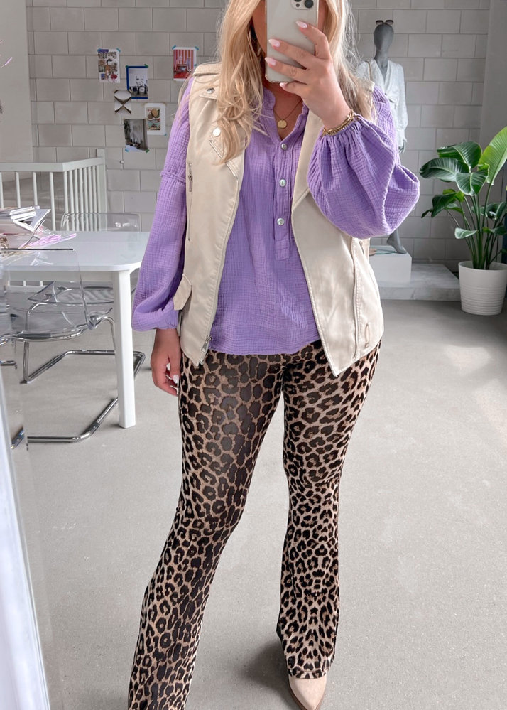 Leopard broek cheap flared