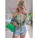 CLEO PRINT BLOUSE GREEN CLEO PRINT BLOUSE GREEN
