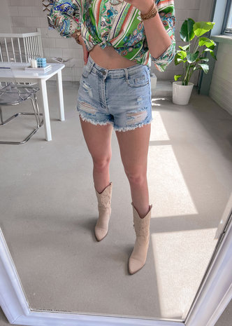 DESTROYED DENIM SHORT DESTROYED DENIM SHORT