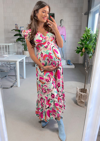 PREG PROOF JESSY PRINT DRESS