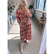 PREG PROOF INDY PRINT DRESS DUSTY RED PREG PROOF INDY PRINT DRESS DUSTY RED