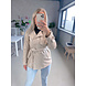 FAUX LEATHER BELT JACKET BEIGE FAUX LEATHER BELT JACKET BEIGE