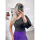 ONE SHOULDER TOP BLACK ONE SHOULDER TOP BLACK