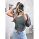 ONE SHOULDER TOP SILVER ONE SHOULDER TOP SILVER