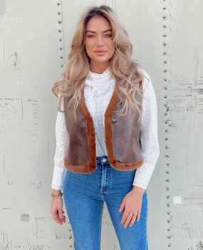 short lammy gilet ❚ brown