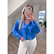 SOOF SATIN BLOUSE KOBALT SOOF SATIN BLOUSE KOBALT