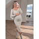 PREG PROOF V NECK DRESS BEIGE3 PREG PROOF V NECK DRESS BEIGE3