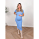 PREG PROOF V NECK DRESS SHORT SLEEVE BLUE PREG PROOF V NECK DRESS SHORT SLEEVE BLUE