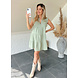 PREG PROOF MOUSSELINE RUFFLE DRESS GREEN PREG PROOF MOUSSELINE RUFFLE DRESS GREEN