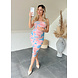 PREG PROOF MESH PRINT DRESS BLUE PINK PREG PROOF MESH PRINT DRESS BLUE PINK