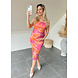PREG PROOF MESH PRINT DRESS PINK ORANGE PREG PROOF MESH PRINT DRESS PINK ORANGE