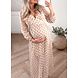 DOTTED MAXI DRESS BEIGE PREGNANCY PROOF DOTTED MAXI DRESS BEIGE PREGNANCY PROOF