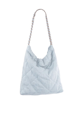 PADDED DENIM BAG LIGHT BLUE