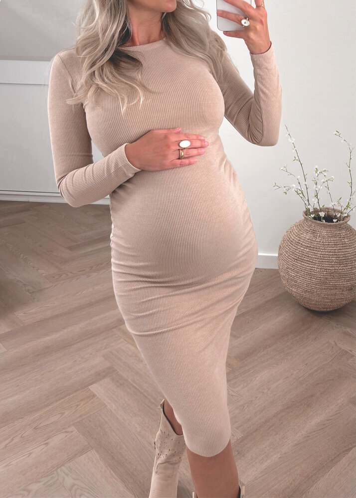 BASIC2 SOFT DRESS TAUPE BASIC2 SOFT DRESS TAUPE