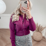 short basic cardigan ♡ cherry red