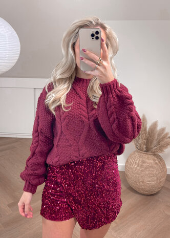 HAILEY KNIT BURGUNDY HAILEY KNIT BURGUNDY