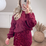 paillette skort ♡ burgundy