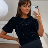 velvet diamonds top ♡ black