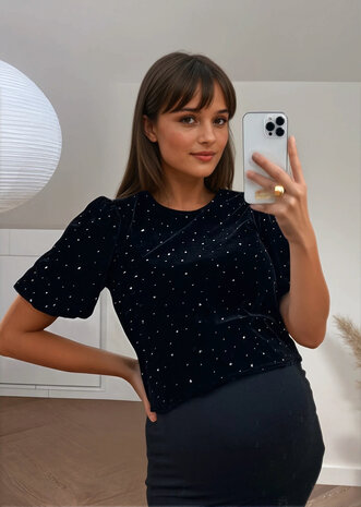 VELVET DIAMONDS2 TOP BLACK VELVET DIAMONDS2 TOP BLACK