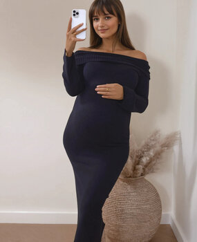 off shoulder knit dress ♡ black