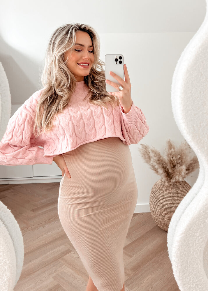 SHORT CABLE KNIT PINK SHORT CABLE KNIT PINK