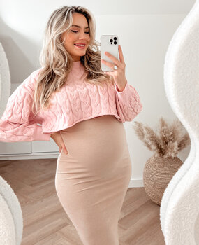 short cable knit ♡ pink